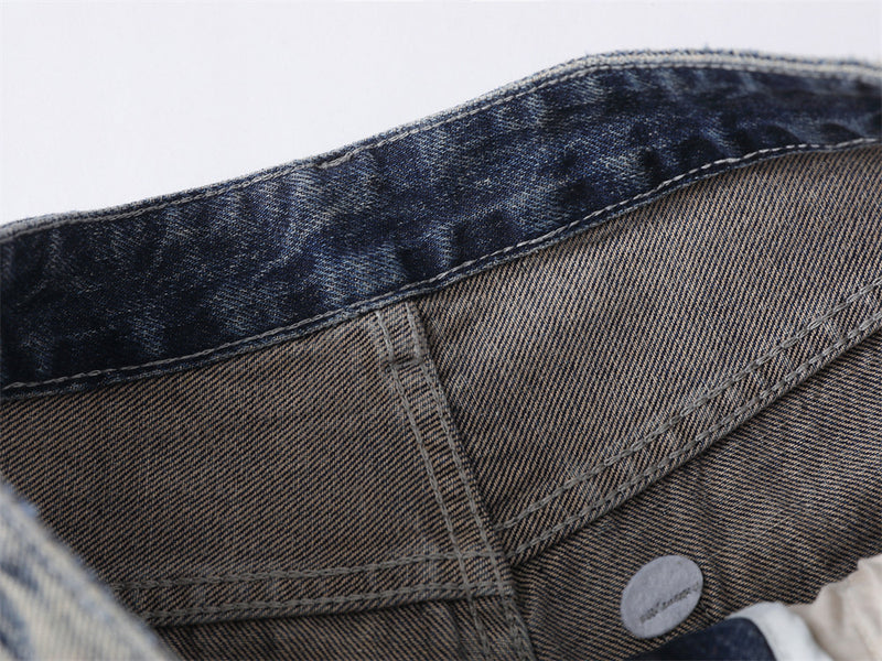 Men's Wide-Leg Baggy Jeans – Vintage Washed Straight Fit Denim