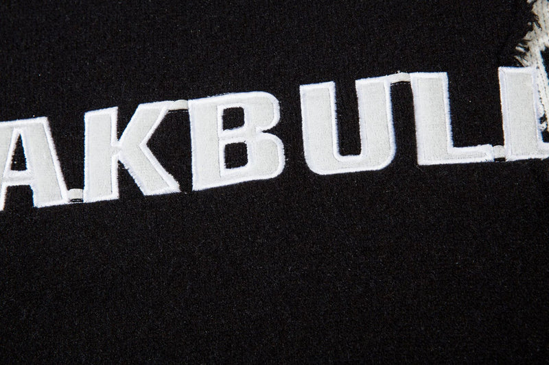 Distressed Raw-Edge Logo Knit Sweater – Oversized Streetwear Pullover