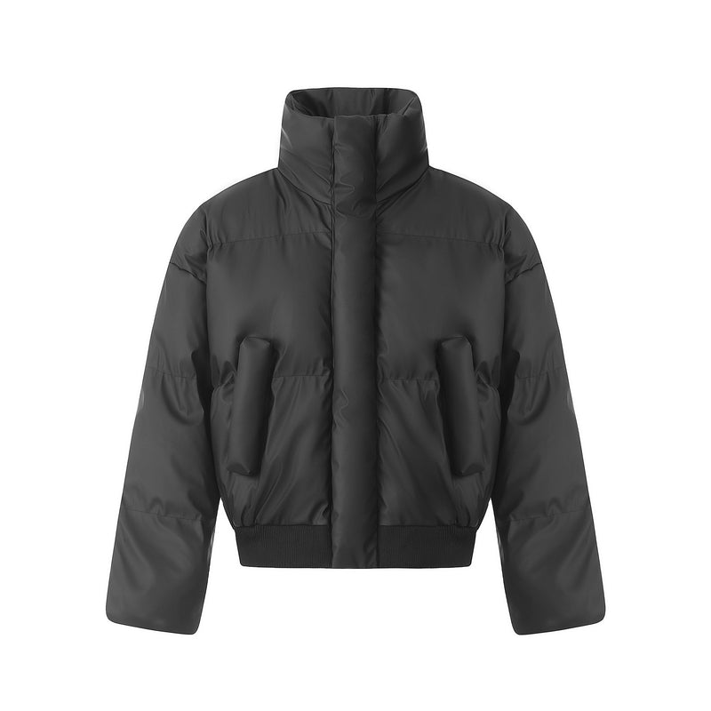Doudoune oversize à col montant, veste bomber courte