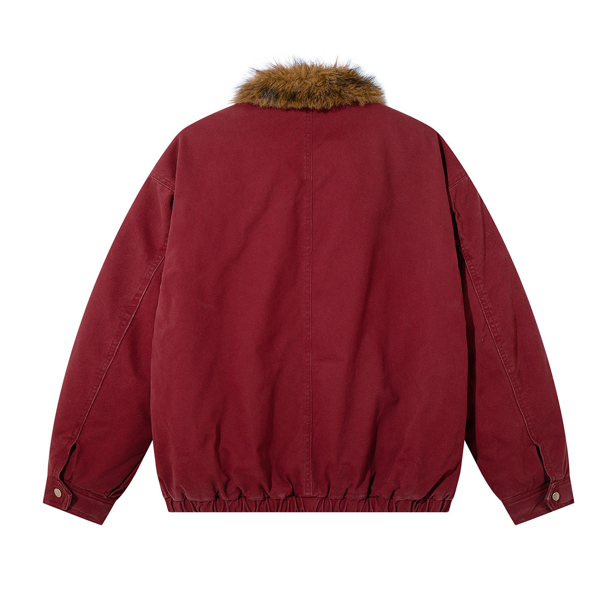 Fur Collar Bomber Jacket – Faux Fur Lined Oversized Winter Coat