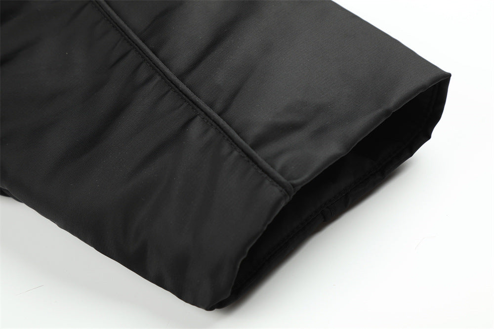 Faux Fur Collar Padded Bomber Jacket – Quilted Stitch Detail Men's Winter Coat
