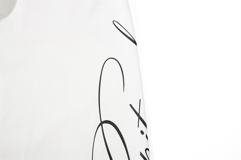 Contrast Double Waistband Wide Leg Sweatpants with Distressed Holes & Graphic Pr