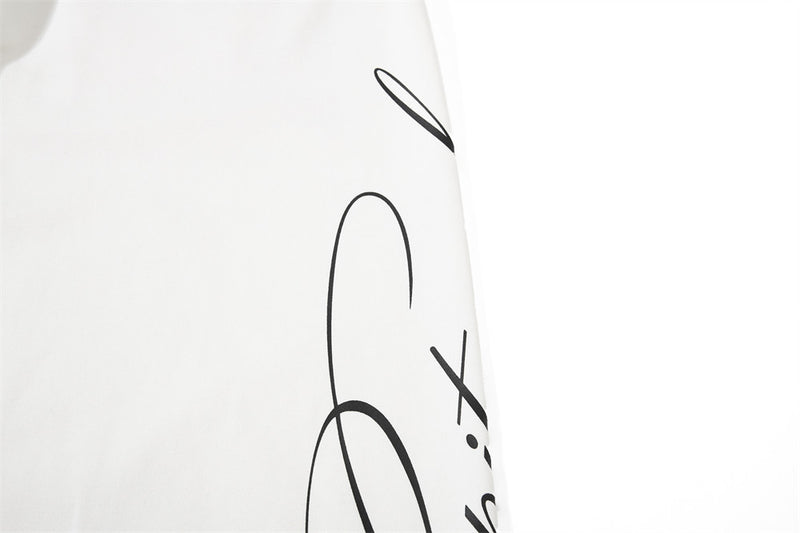 Contrast Double Waistband Wide Leg Sweatpants with Distressed Holes & Graphic Pr
