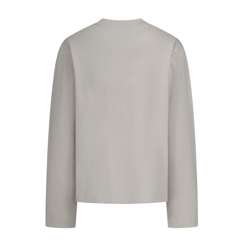 Long Sleeve Graphic T-Shirt – Distressed Letter Print, Relaxed Fit