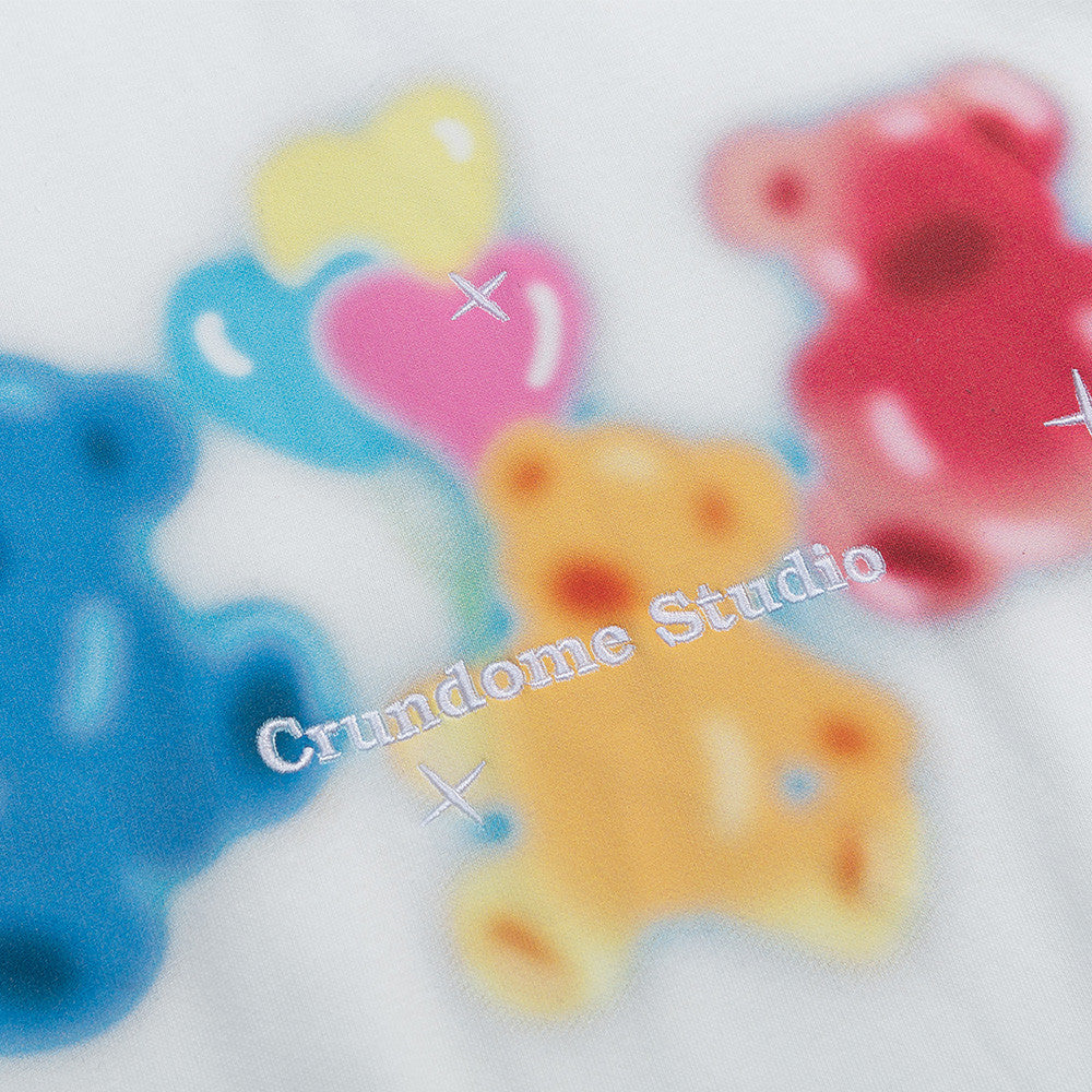 Oversize-Pullover-Hoodie mit Cartoon-Gummibärchenprint