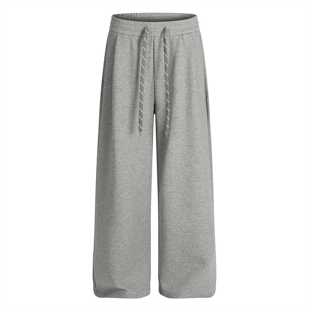 Pantalon de survêtement homme à jambes larges – Coupe ample, taille élastique, coloris uni