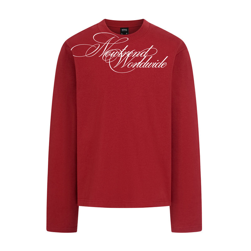 T-shirt graphique à manches longues – Imprimé manuscrit Newtrend Worldwide, coupe décontractée