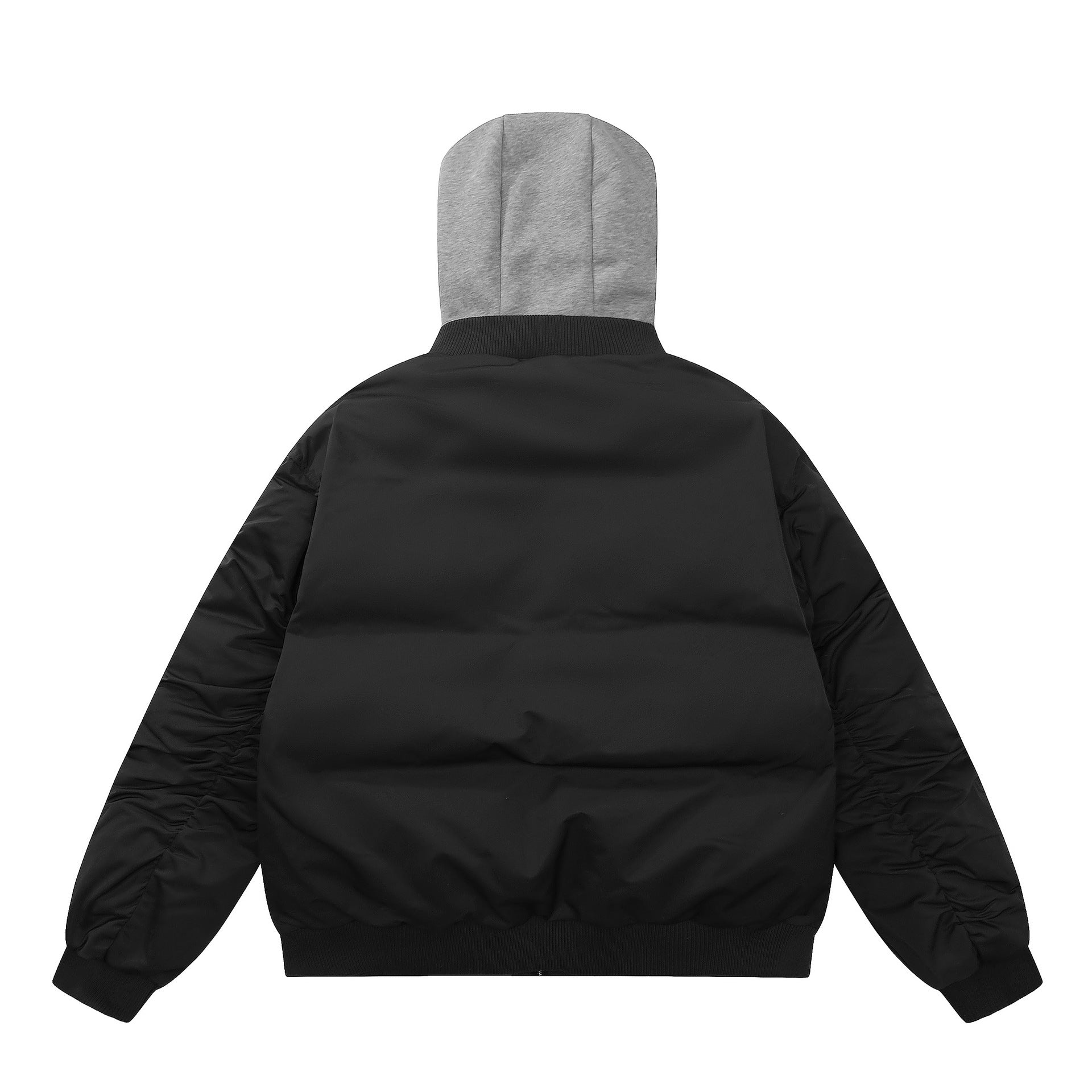 Chaqueta bomber con capucha extraíble y forro polar en capas – Abrigo acolchado de invierno