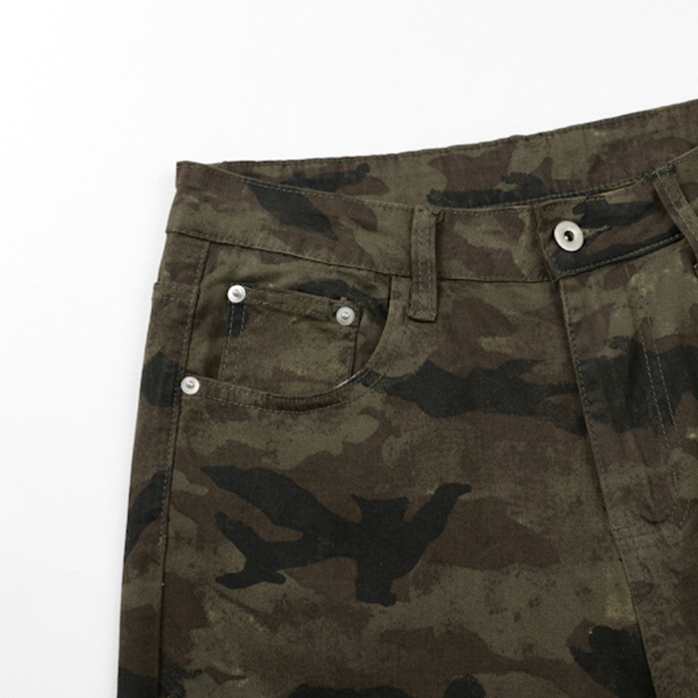 Men's Camouflage Flare Pants – Relaxed Fit Bell Bottom Trousers