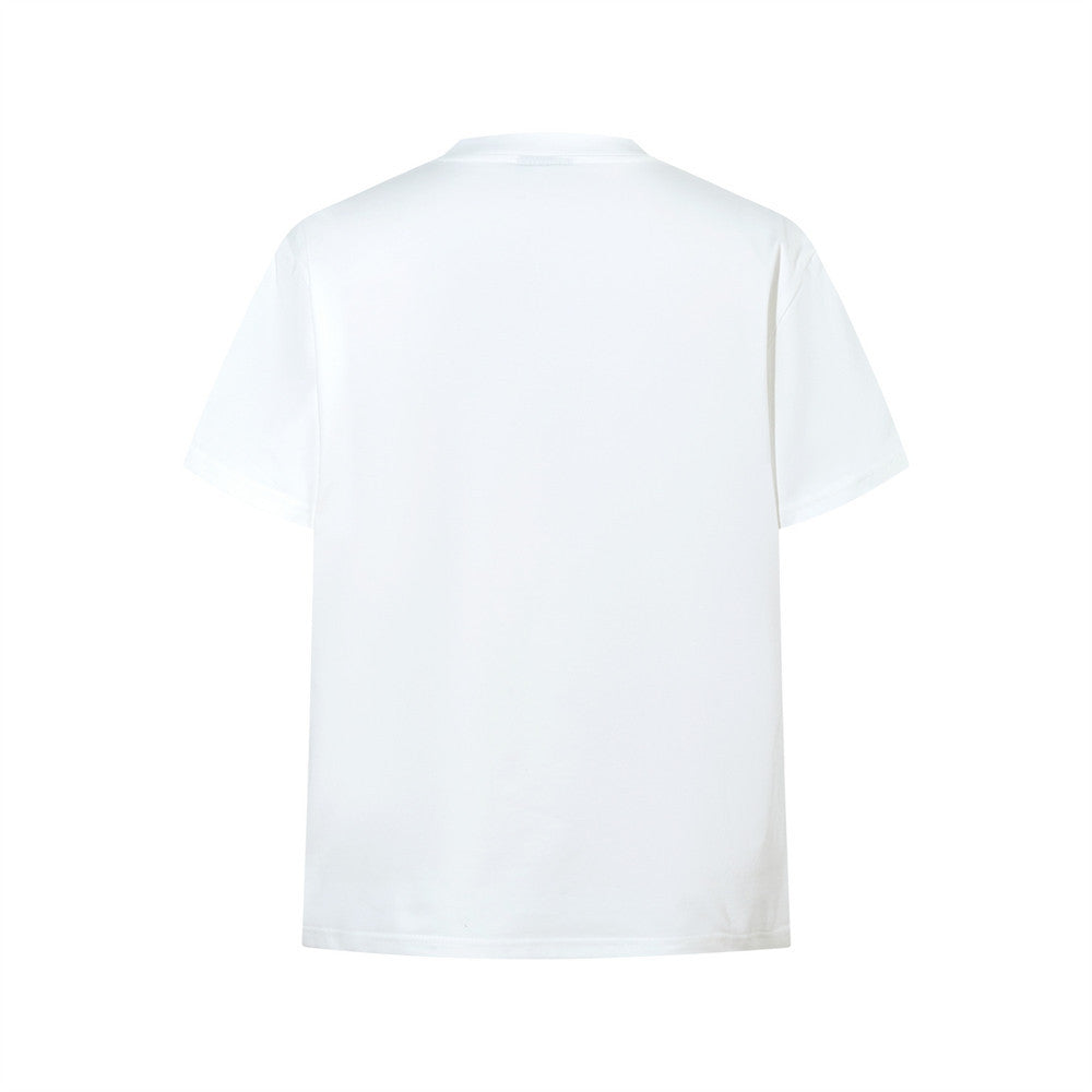 Monskiski Cat Graphic Crew Neck T-Shirt – 3D Sketch Print Short Sleeve Tee