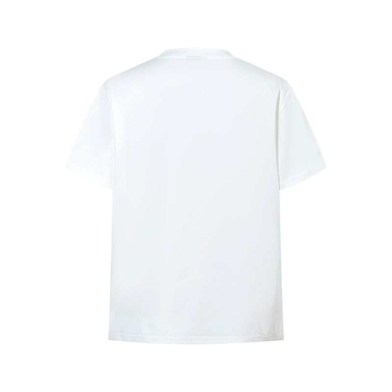 Monskiski Cat Graphic Crew Neck T-Shirt – 3D Sketch Print Short Sleeve Tee
