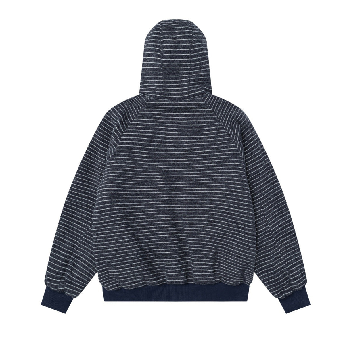 Sudadera con capucha y cremallera de rayas con orejas de conejo — Cárdigan reversible de doble cara