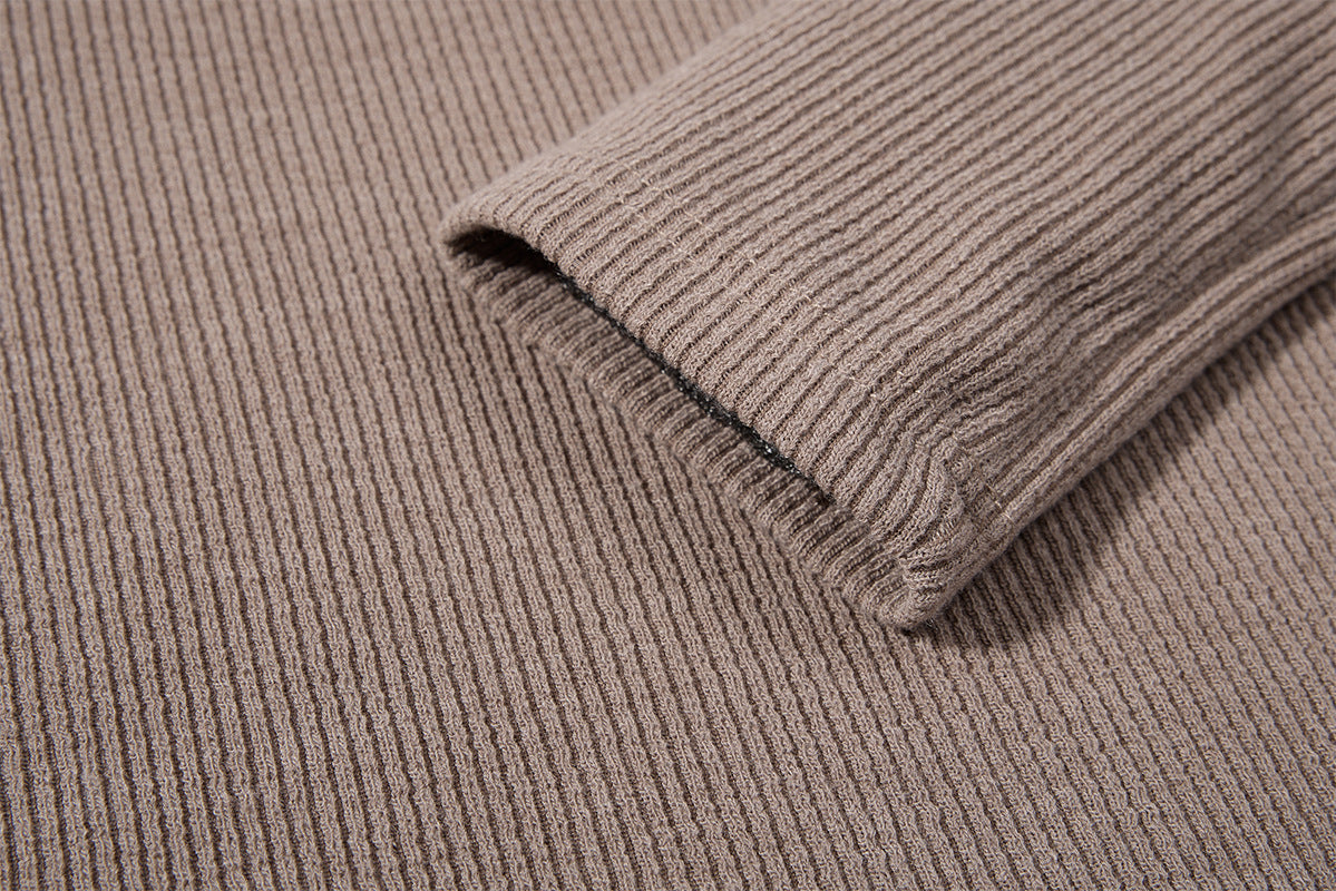 Men's Waffle Knit Henley Long Sleeve Shirt – Relaxed Fit Ribbed Tee