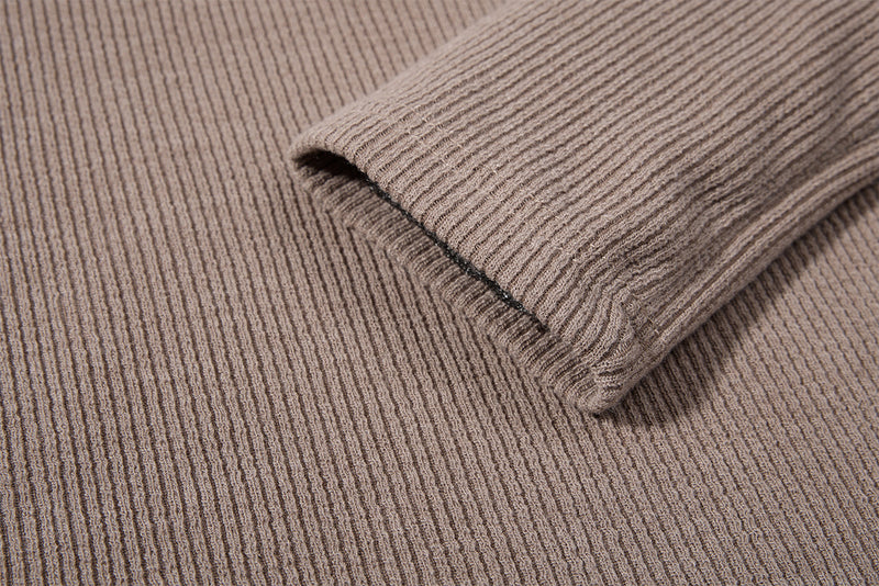 Men's Waffle Knit Henley Long Sleeve Shirt – Relaxed Fit Ribbed Tee
