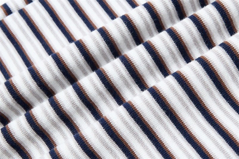American Vintage Striped Polo Shirt – Mafaer Racing Embroidered Short Sleeve