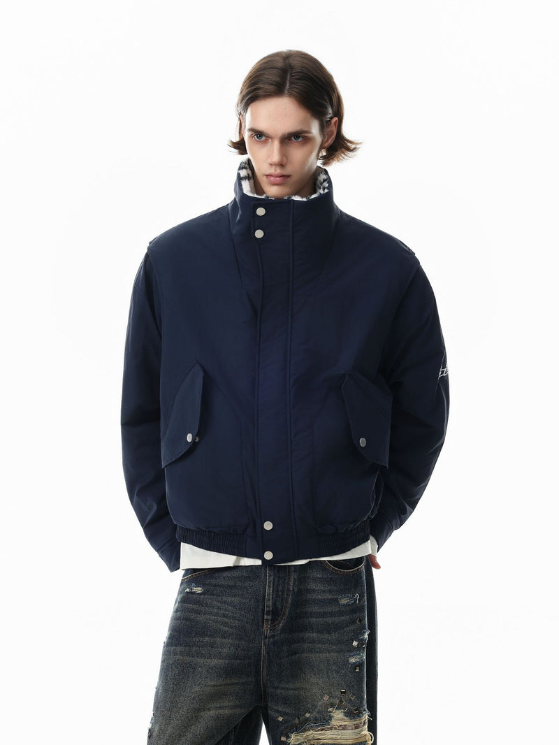 Reversible Dalmatian Faux Fur Bomber Jacket – Two-Way Wear Padded Coat