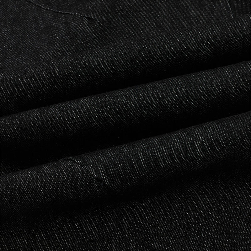 Jean homme à jambes larges – Ceinture bicolore color block et fermeture boutonnée