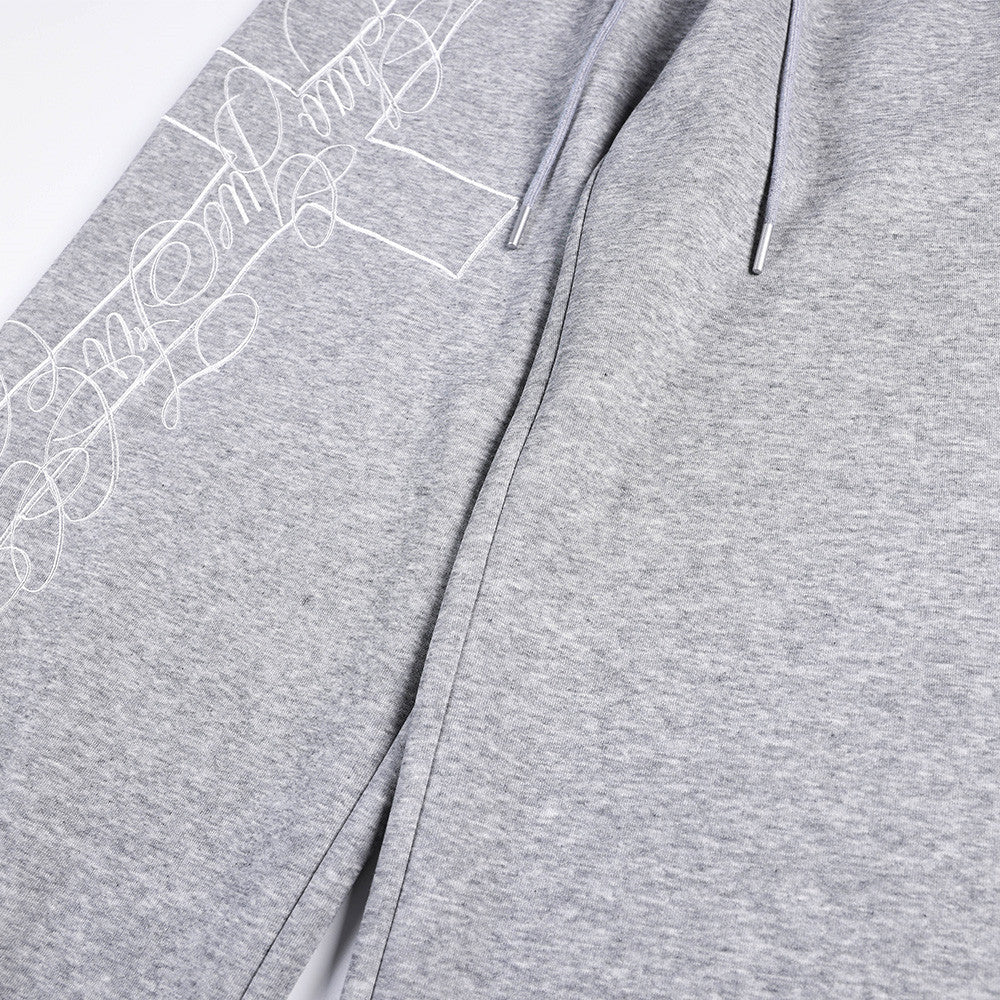 Wide-Leg Sweatpants with Cross Script Graphic Print