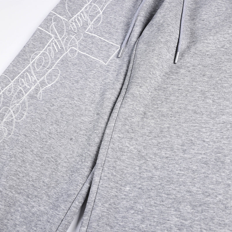 Wide-Leg Sweatpants with Cross Script Graphic Print