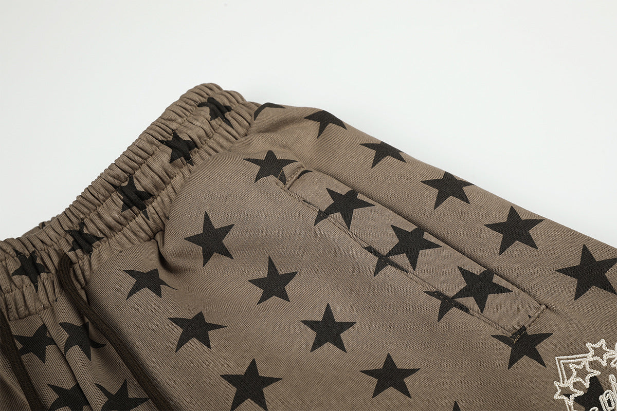 Wide-Leg-Sweatpants mit Sternprint – Relaxed Fit im Hip-Hop-Stil