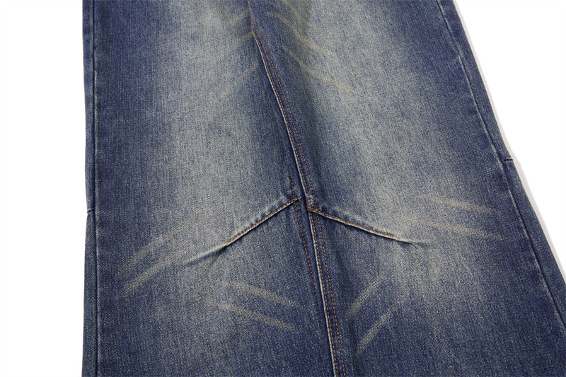 Vaqueros acampanados de pierna ancha para hombre – Denim vintage lavado y desgastado