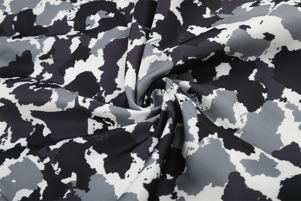 Camo Print Embroidered Wide-Leg Balloon Pants