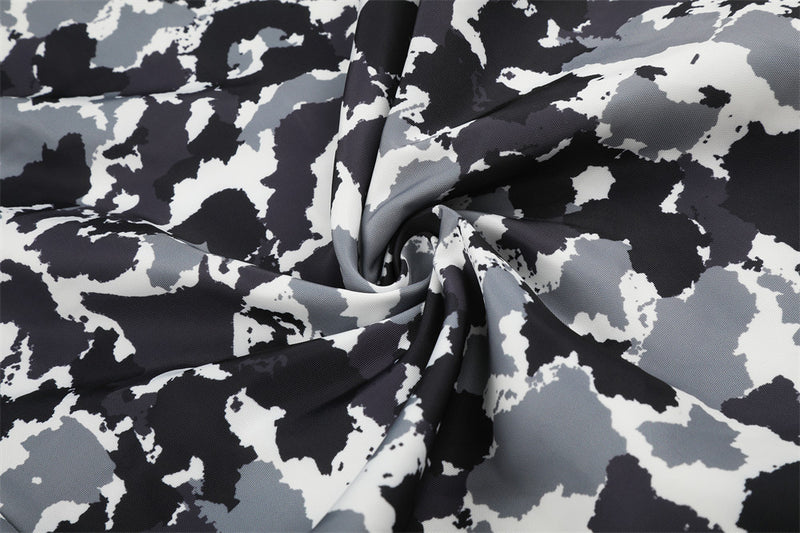 Camo Print Embroidered Wide-Leg Balloon Pants