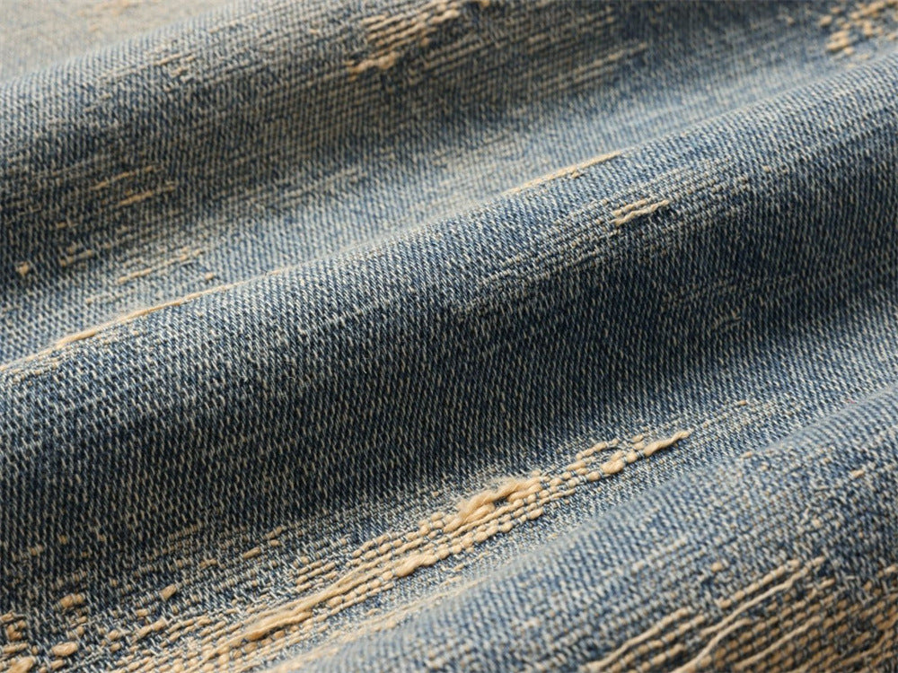 Vintage Baggy Jeans Men – Heavy Distressed Wide-Leg Straight Denim Pants