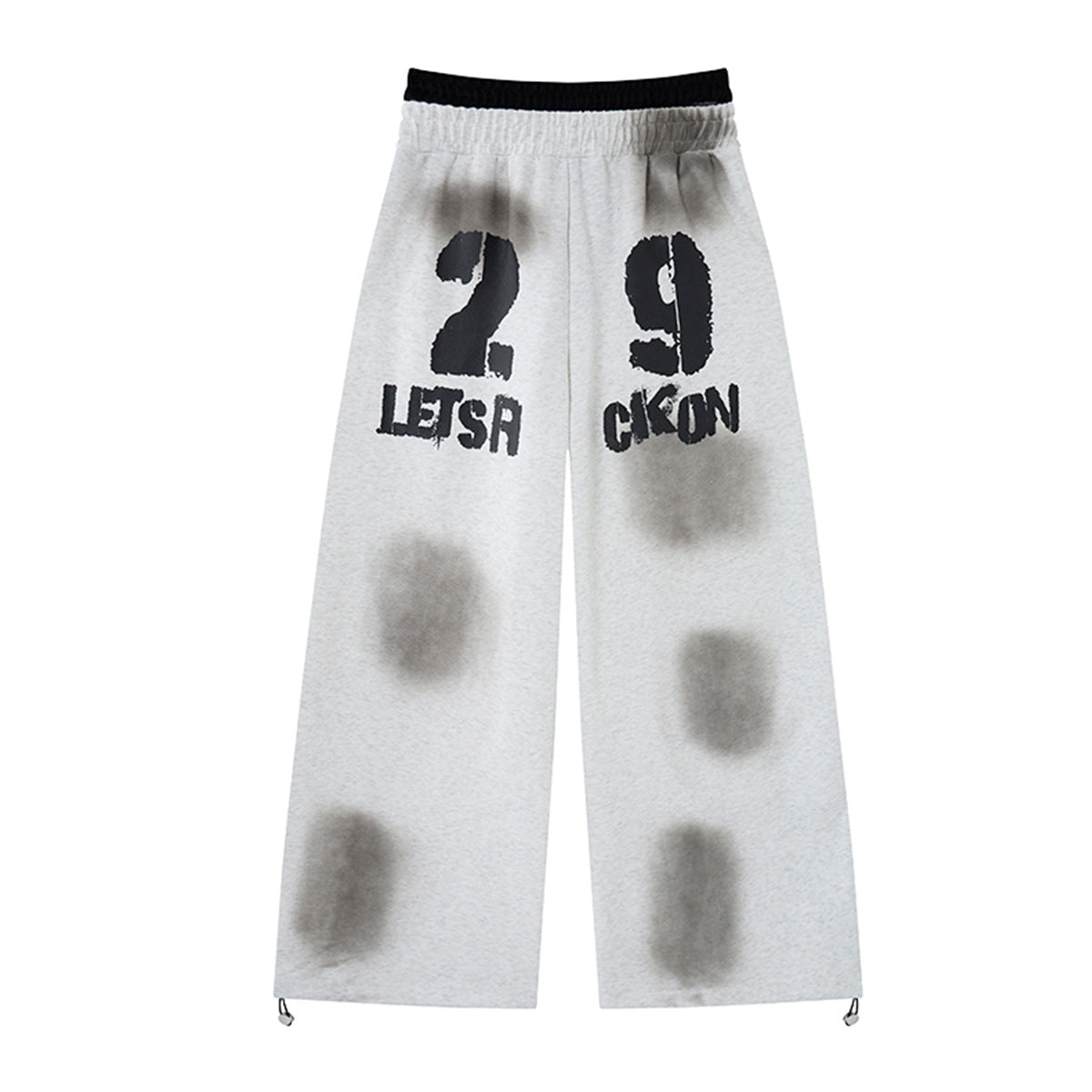 Wide-Leg-Sweatpants mit Union-Jack- und „Let's Rock On“-Print, Seitenstreifen