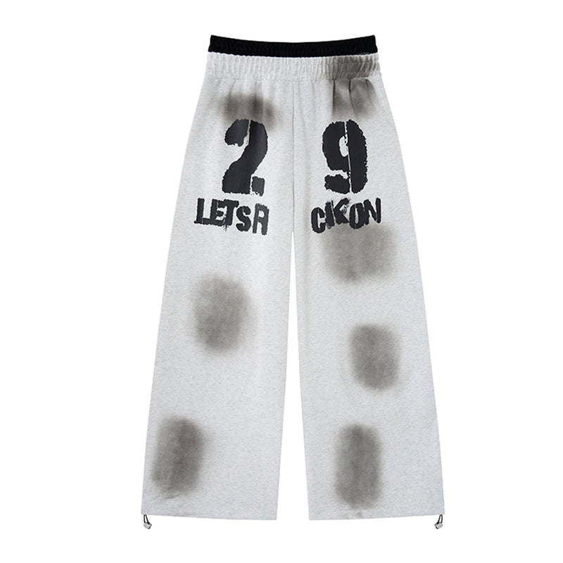 Wide-Leg-Sweatpants mit Union-Jack- und „Let's Rock On“-Print, Seitenstreifen