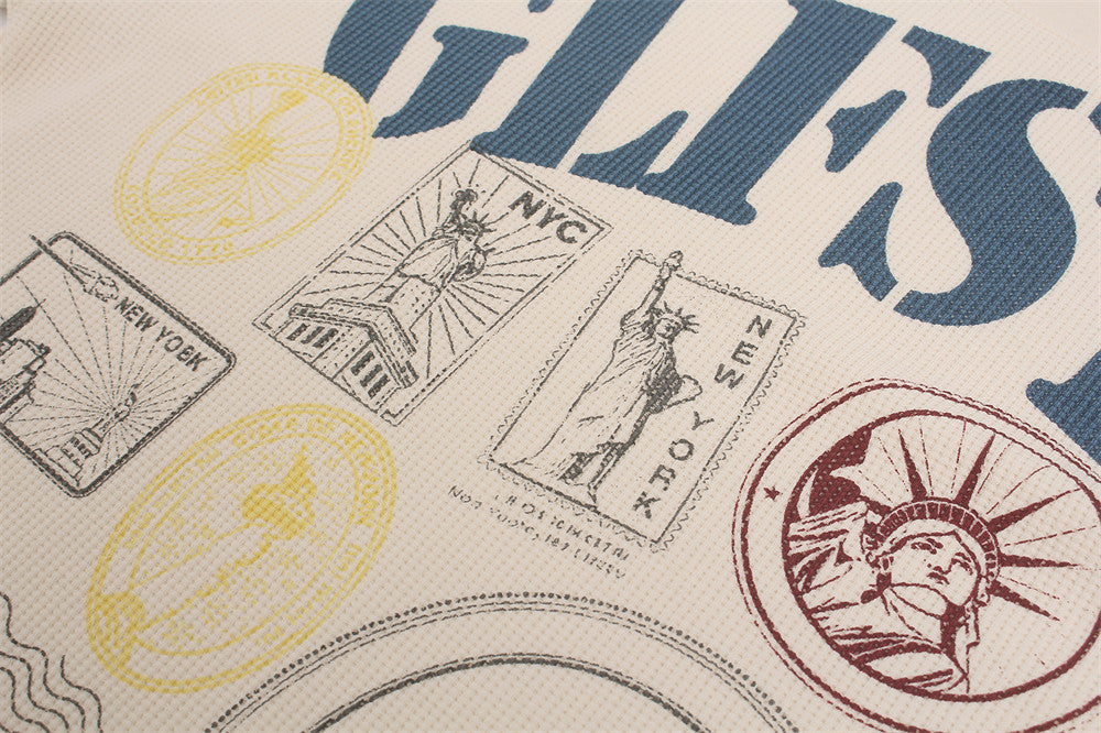 GLFSTM New York Graphic Long-Sleeve Waffle-Knit Tee – Oversized Crew Neck