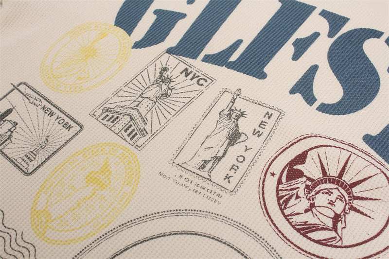 GLFSTM New York Graphic Long-Sleeve Waffle-Knit Tee – Oversized Crew Neck