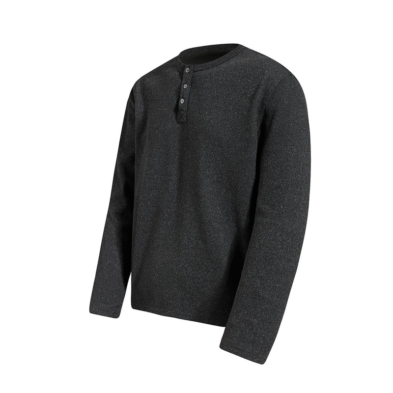 Men's Long-Sleeve Henley T-Shirt – Vintage American Style, Relaxed Fit