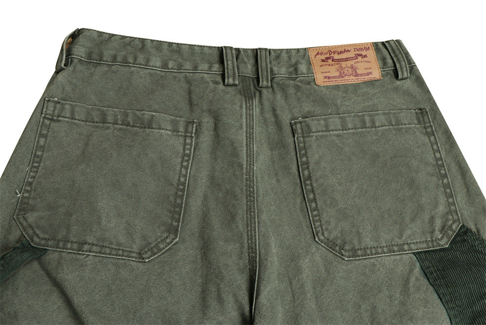 Cordhosen im Patchwork-Carpenter-Stil – Wide Leg, Paint-Splatter, Workwear-Hose