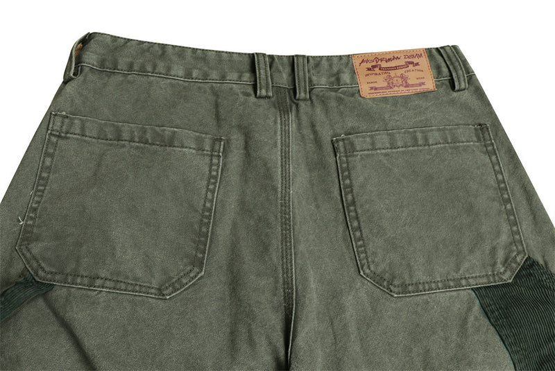 Cordhosen im Patchwork-Carpenter-Stil – Wide Leg, Paint-Splatter, Workwear-Hose