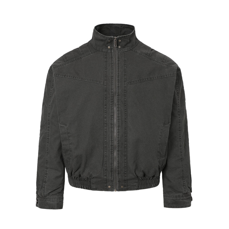 Men's Washed Cotton Bomber Jacket – Vintage Western Deconstructed Design