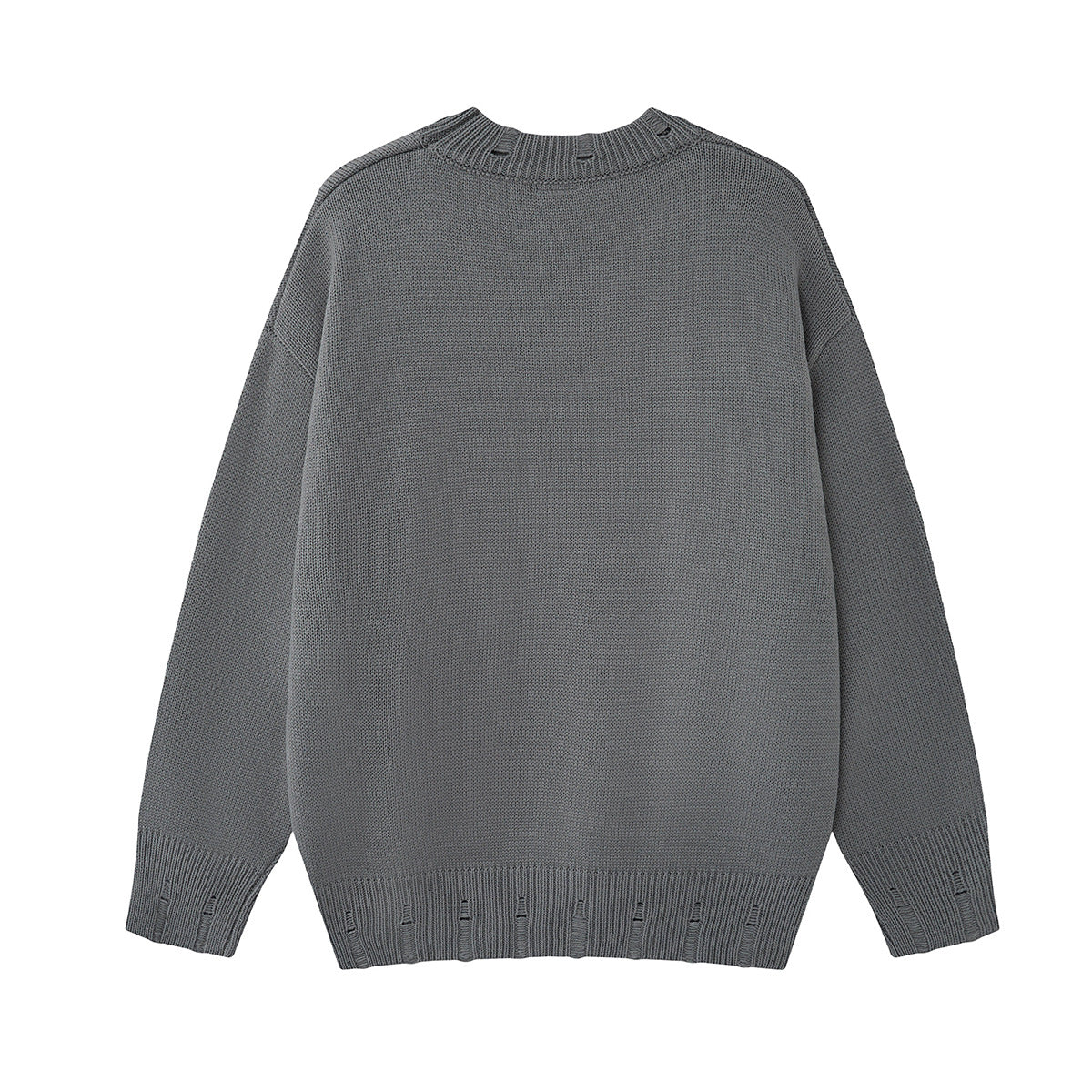 Pull en maille tête de mort & fémurs – Col rond streetwear punk