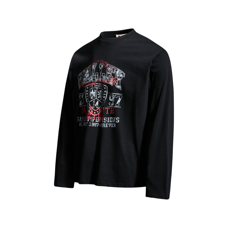 Long Sleeve T-Shirt for Men – Valley Retro Varsity Graphic Crew Neck Tee