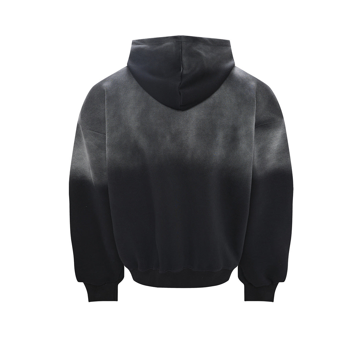 Letter Grid Oversized Hoodie – Acid-Washed Distressed Streetwear Pullover