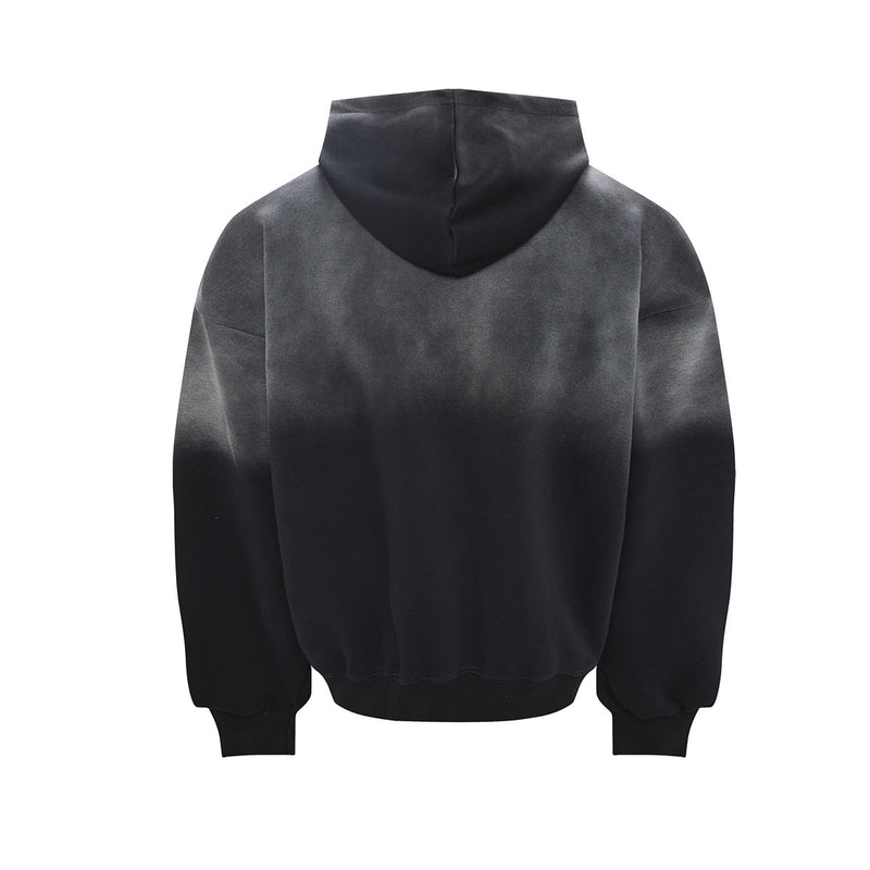 Letter Grid Oversized Hoodie – Acid-Washed Distressed Streetwear Pullover