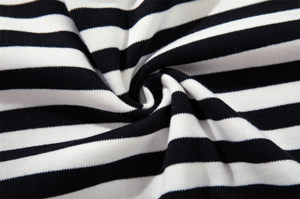 Striped Long-Sleeve Tee with Punk Graphic Print – Relaxed Fit