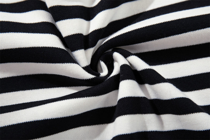 Striped Long-Sleeve Tee with Punk Graphic Print – Relaxed Fit