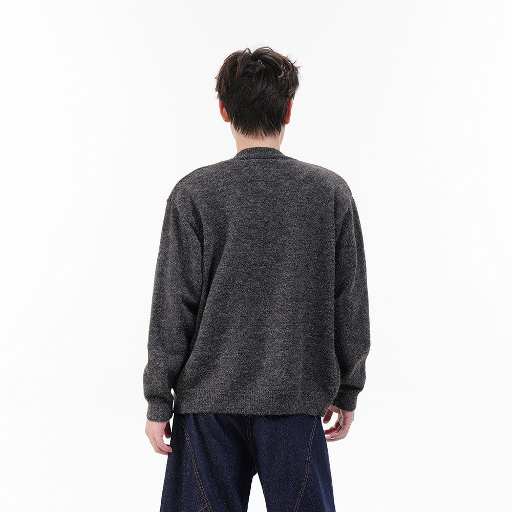 Gilet-pull boutonné oversize en maille pour homme