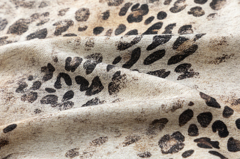 Zip-Hoodie mit Leopardenprint – Vintage-Distressed-Allover-Print, Unisex