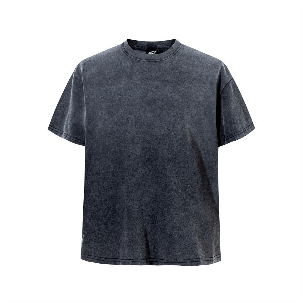 Acid Wash Vintage Oversized T-Shirt – Gradient Spray Dye Crewneck Tee