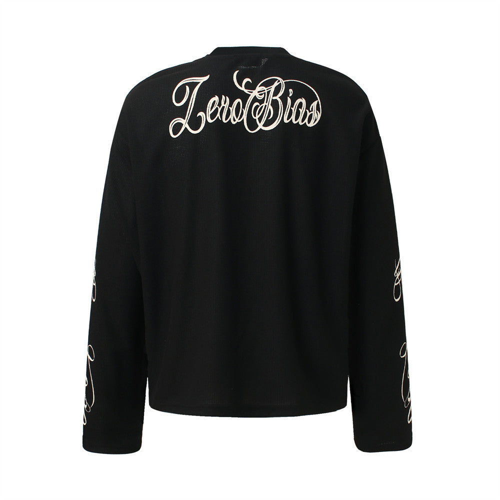 Fashion Killa Oversized Long Sleeve Graphic Tee – Waffle Knit Streetwear Top