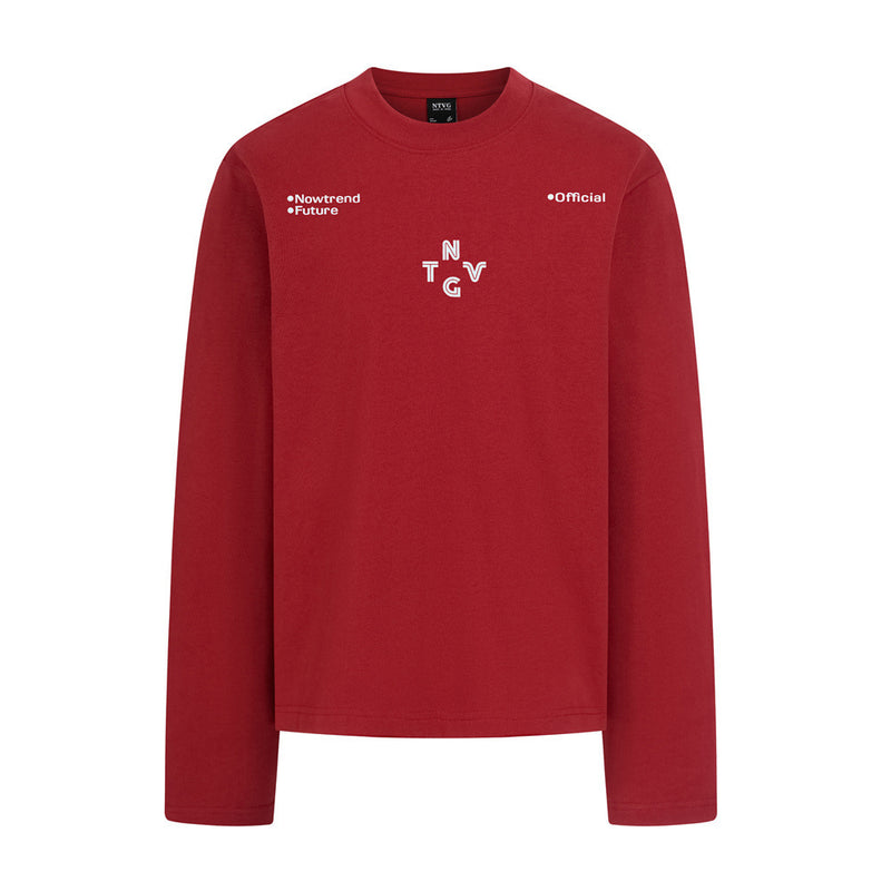 Long Sleeve Crew Neck Shirt – NTVG Letter Print Relaxed Fit