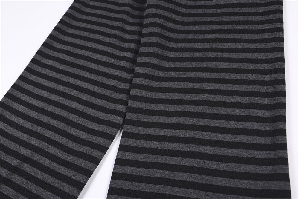 Pantalon de survêtement rayé à jambes larges – Homme, imprimé patchwork graphique punk, coupe droite décontractée