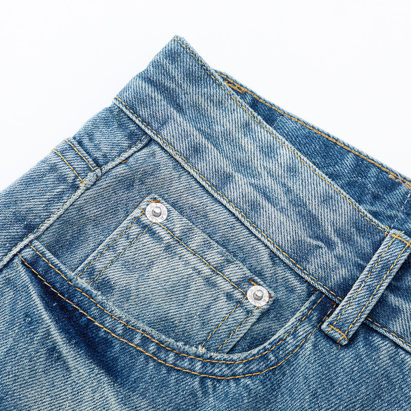 Wide-Leg Jeans – American Vintage Gradient Wash, Distressed Baggy Fit