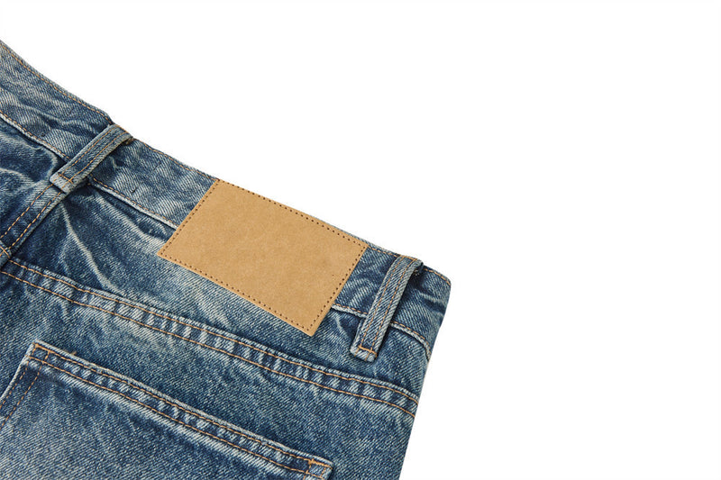 Men's Vintage Washed Baggy Wide-Leg Jeans – Distressed Straight-Fit Denim